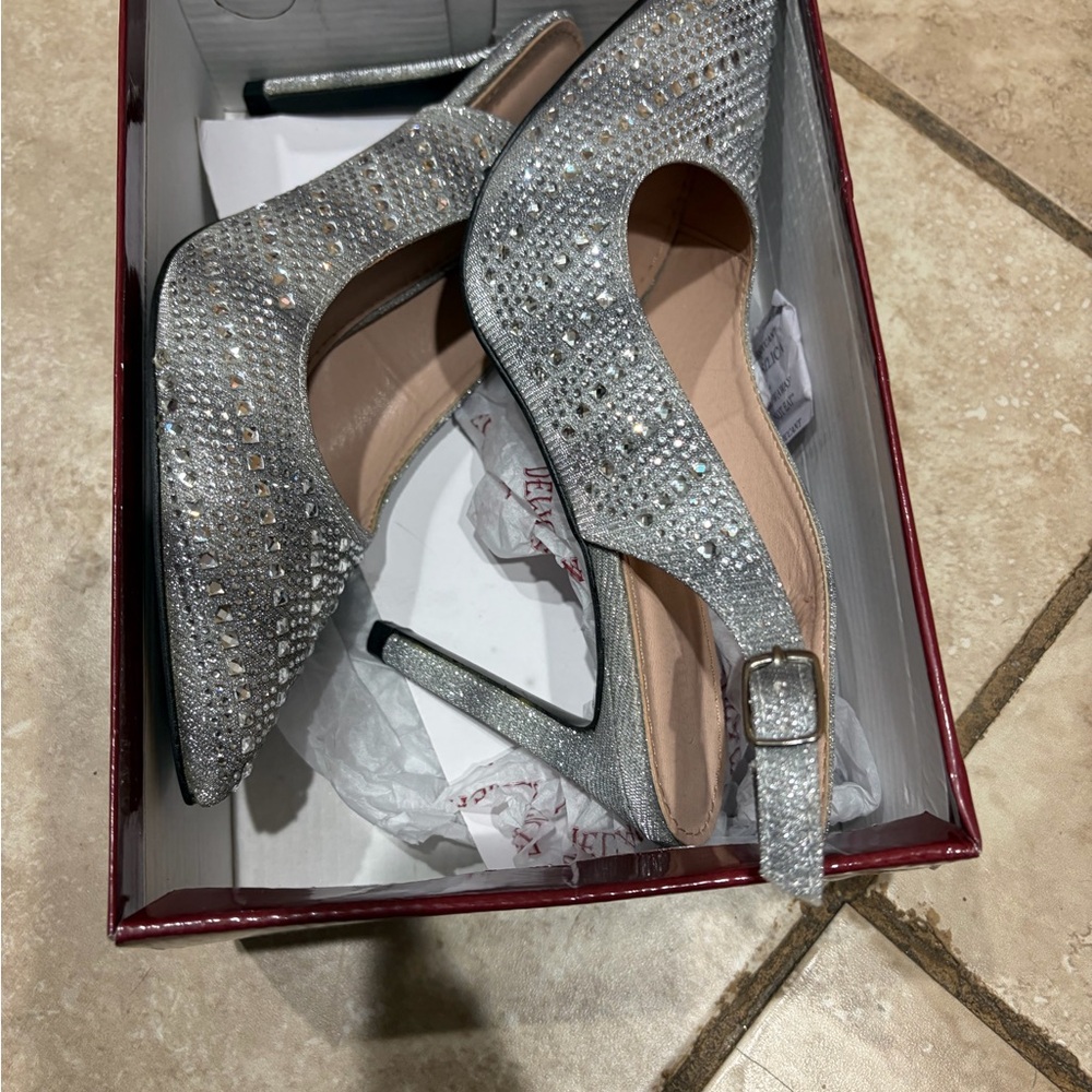 Elegant Silver Women's Heels